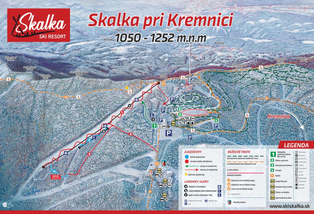 ski skalka skalka arena lyžiarske stredisko skiskalka skalkaarena mapa vleky zjazdovky
